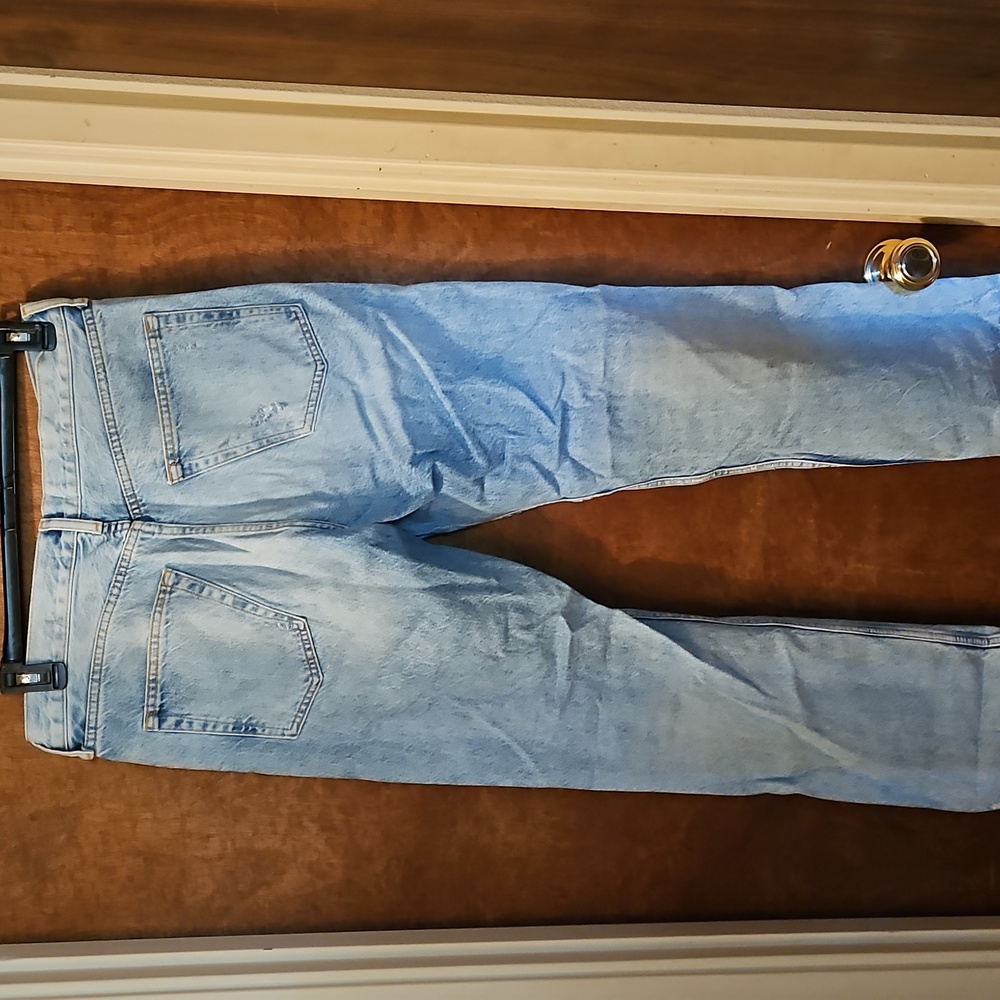 Zara Womens Relaxed Fit Ripped Jeans - Light Blue - Picture 2 of 3
